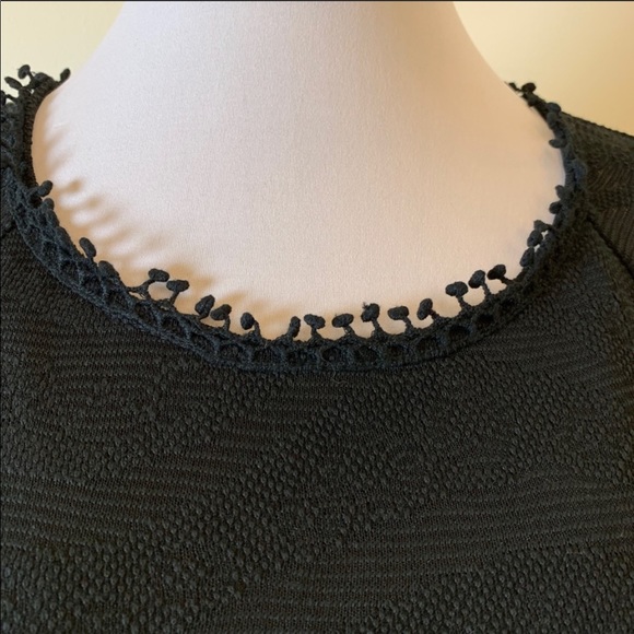 Anthropologie Esley Black Crochet LS Dress - Picture 3 of 7